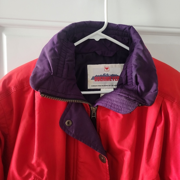 Vtg 80s  Women's Obermeyer Ski Jacket Bacall Size 6 Retro Puff Red Purple EUC - Picture 3 of 10